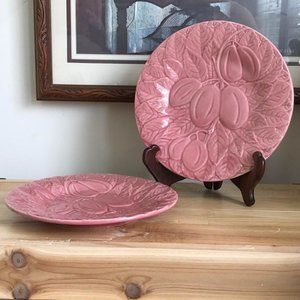 Bordallo pink plates, set of 2, home decor, gift